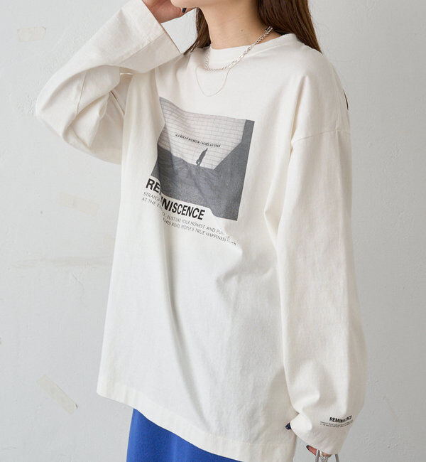  「フォトプリントロングスリーブカットソー」|プルオーバー|