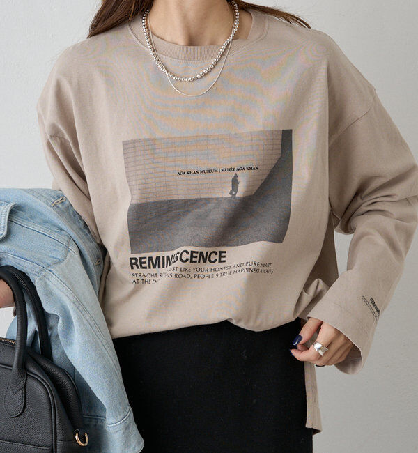  「フォトプリントロングスリーブカットソー」|プルオーバー|