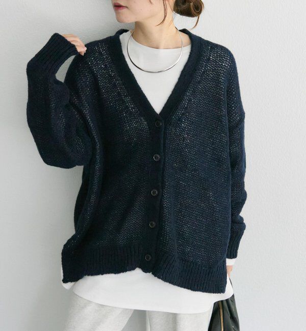  「3Gドロップ天竺ニットVネックカーディガン」|カーディガン|