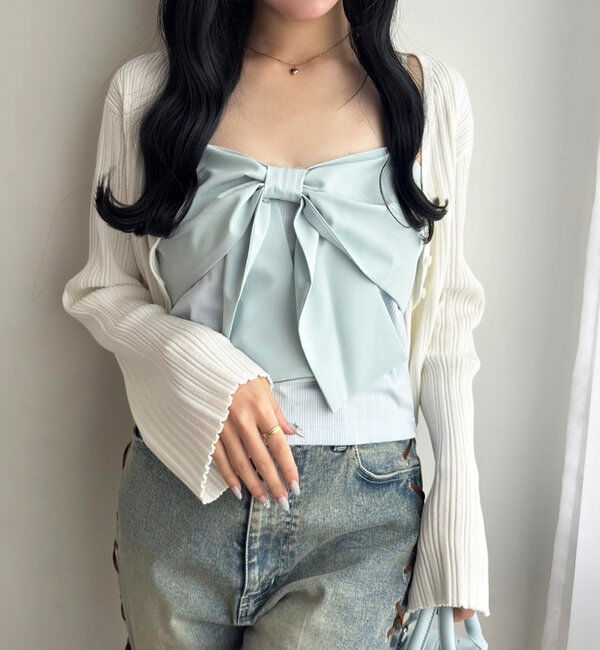  「ベルスリーブカーディガン」|ニット・セーター|