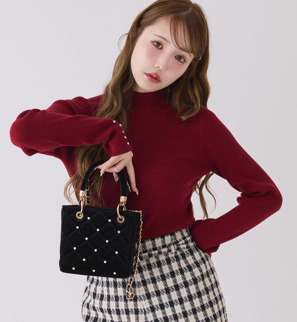  「【HolidayCollection】チャーム付きキルティングミニバッグ」|ショルダー・メッセンジャー|