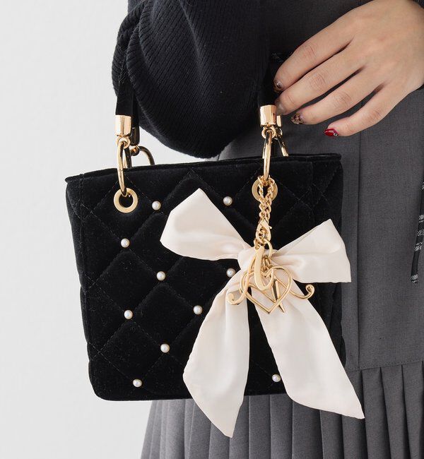  「【HolidayCollection】チャーム付きキルティングミニバッグ」|ショルダー・メッセンジャー|