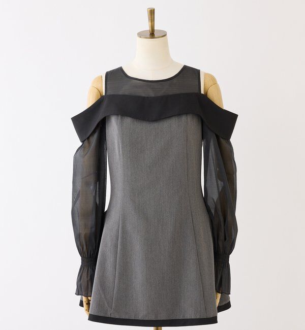  「【Occasion Collection】袖取り外し可能ミニワンピース」|ワンピース|