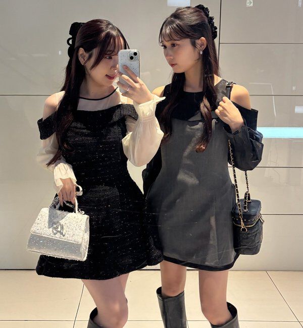  「【Occasion Collection】袖取り外し可能ミニワンピース」|ワンピース|