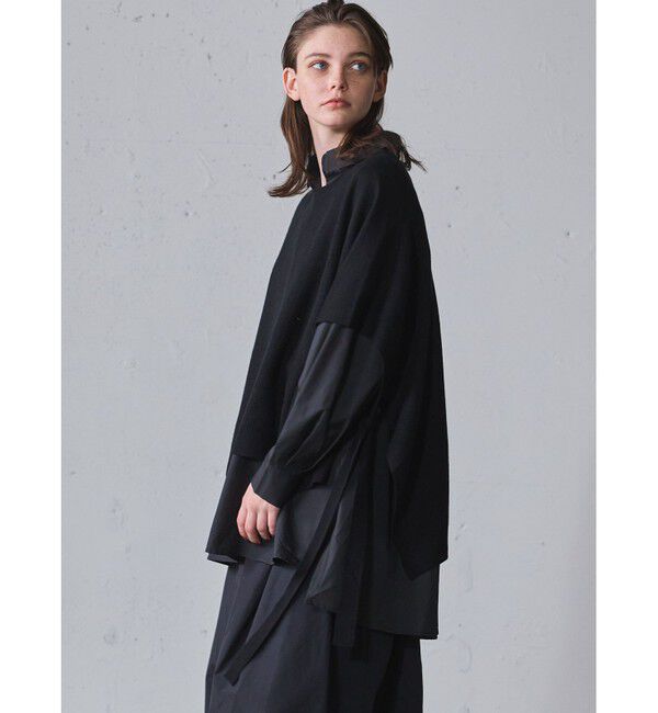 MIDIUMISOLID「MIDIUMISOLID for Ladies サイドリボンポンチョ」|ニット・セーター|