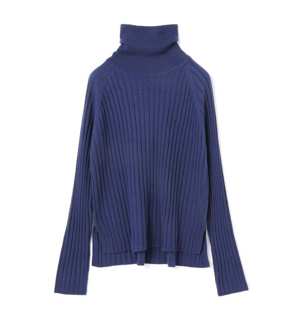 mizuiro ind「mizuiro ind ワイドリブタートルネックプルオーバー」|ニット・セーター|ブルー