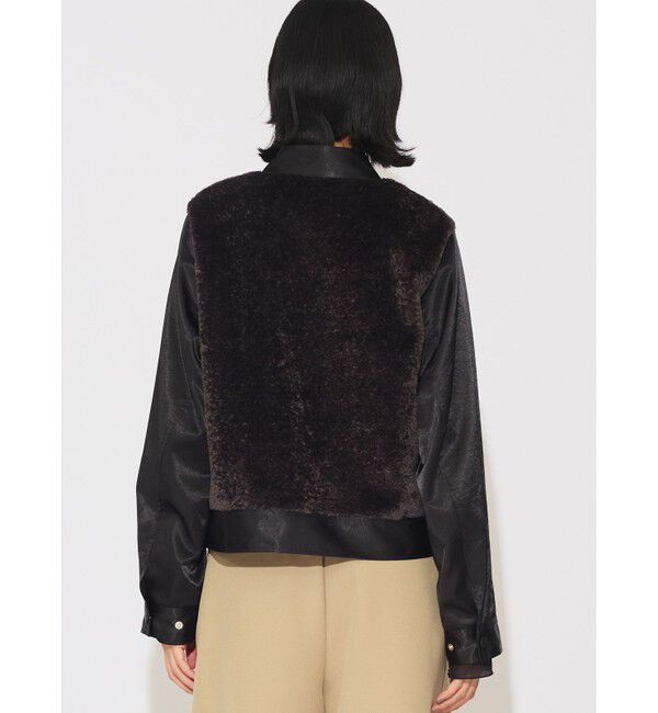 MIDIUMISOLID「MIDIUMISOLID for Ladies ボア切替ブルゾン」|テーラードジャケット|