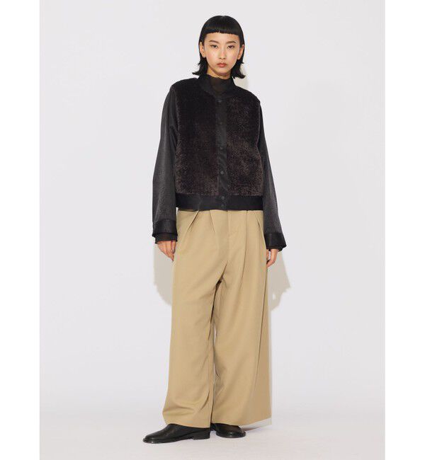 MIDIUMISOLID「MIDIUMISOLID for Ladies ボア切替ブルゾン」|テーラードジャケット|