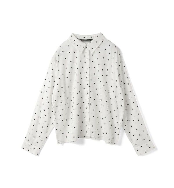 mizuiro ind「mizuiro ind フロッキードットプリントシャツ」|シャツ・ブラウス|オフホワイト