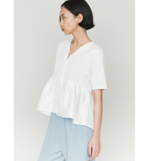 MIDIUMISOLID「MIDIUMISOLID for Ladies ウーブン スイッチング 2way ペプラム」|Tシャツ・カットソー|