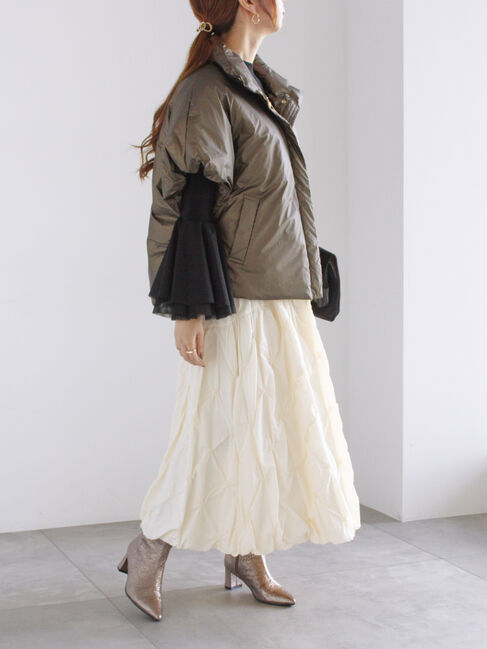 Te chichi「コーティングタフタスリーブレスジャケット」|ダウンベスト・ベスト|