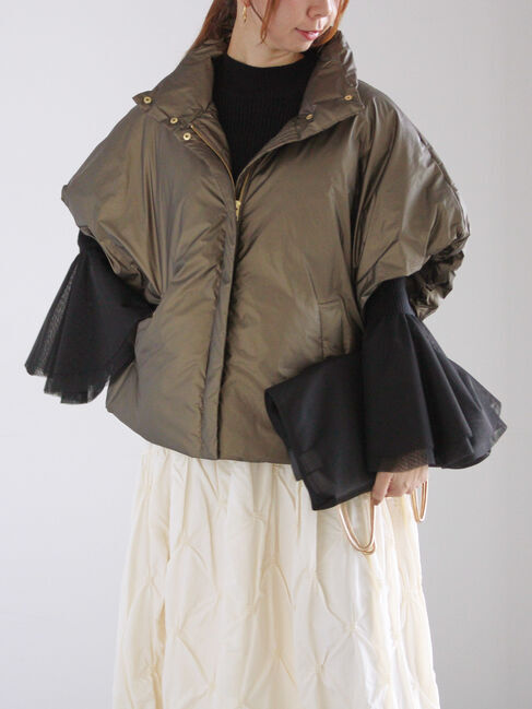 Te chichi「コーティングタフタスリーブレスジャケット」|ダウンベスト・ベスト|