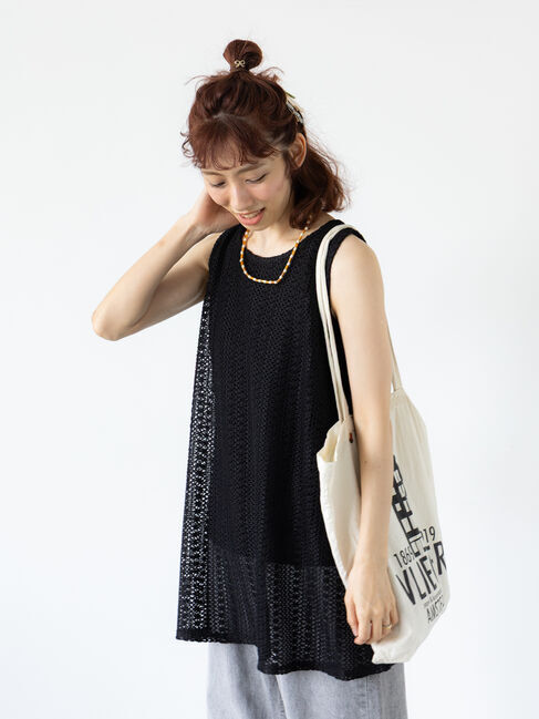 Lugnoncure「ラッセルレースノースリチュニック」|その他|ブラック