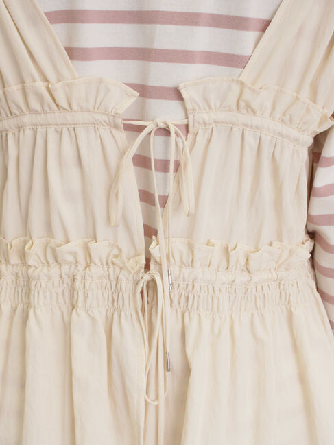 Samansa Mos2「前後2WAYシャーリングリボンベスト」|ダウンベスト・ベスト|