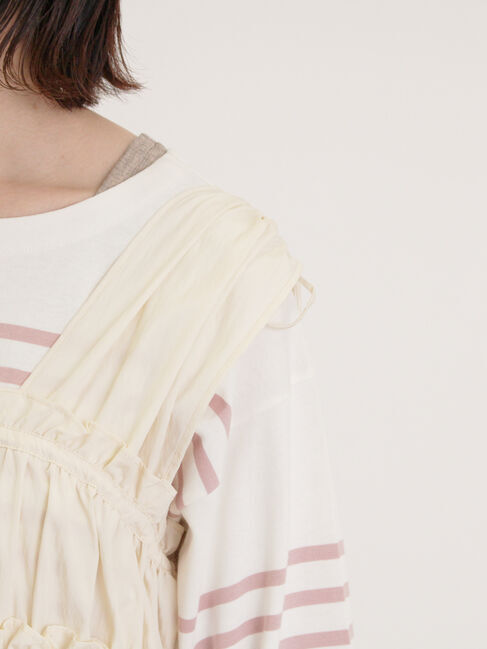 Samansa Mos2「前後2WAYシャーリングリボンベスト」|ダウンベスト・ベスト|