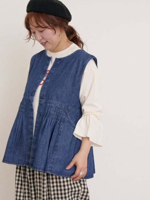Samansa Mos2「デニム・ツイル前後2WAYベスト」|ダウンベスト・ベスト|