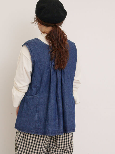 Samansa Mos2「デニム・ツイル前後2WAYベスト」|ダウンベスト・ベスト|