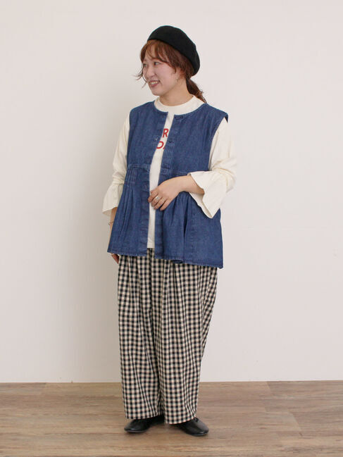 Samansa Mos2「デニム・ツイル前後2WAYベスト」|ダウンベスト・ベスト|