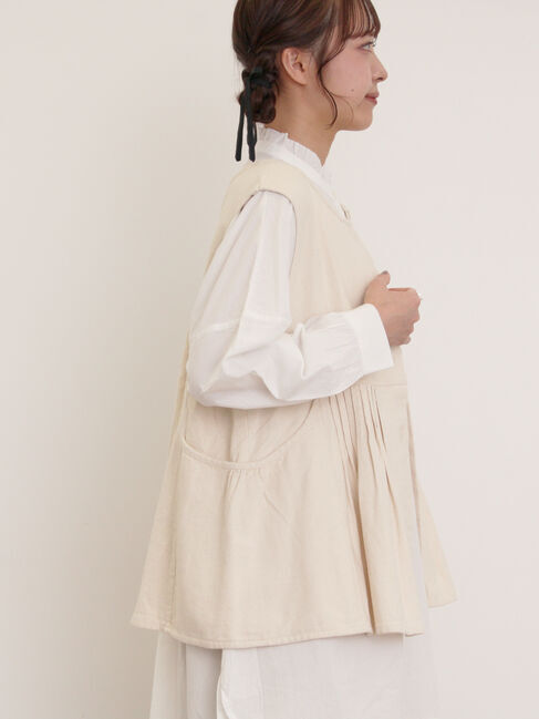 Samansa Mos2「デニム・ツイル前後2WAYベスト」|ダウンベスト・ベスト|