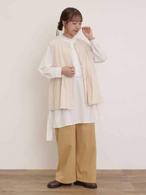 Samansa Mos2「デニム・ツイル前後2WAYベスト」|ダウンベスト・ベスト|