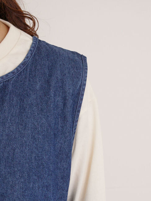 Samansa Mos2「デニム・ツイル前後2WAYベスト」|ダウンベスト・ベスト|