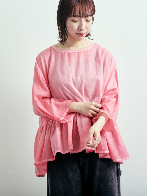 SM2「インドボイルピグメント加工ギャザーブラウス」|シャツ・ブラウス|