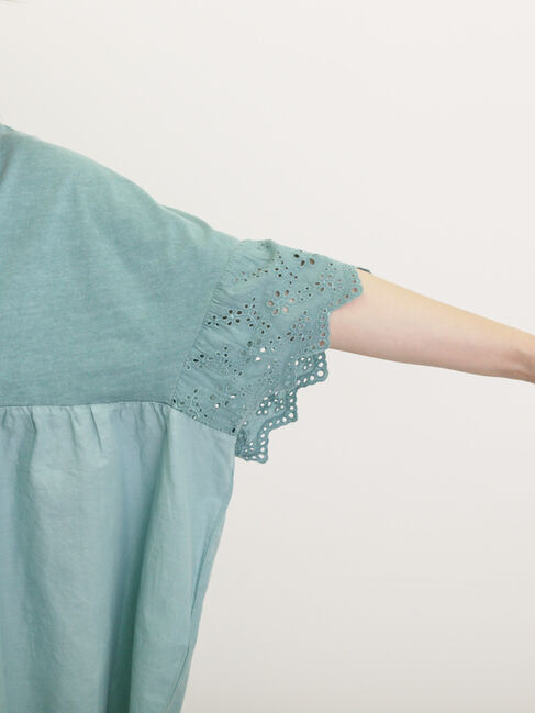 Samansa Mos2「袖レースギャザーカットソー」|Tシャツ・カットソー|