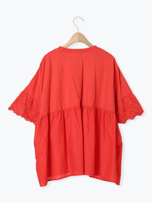 Samansa Mos2「袖レースギャザーカットソー」|Tシャツ・カットソー|