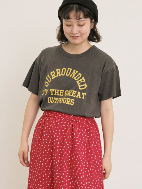 Samansa Mos2「【オーガニックコットン】ロゴプリントTシャツ」|Tシャツ・カットソー|