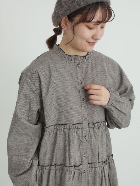 Samansa Mos2「柄アソートティアードフリルチュニック」|シャツ・ブラウス|