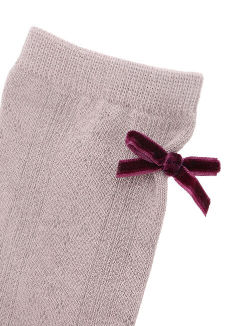 Samansa Mos2 Lagom「リボン付ハイソックス」|ソックス|