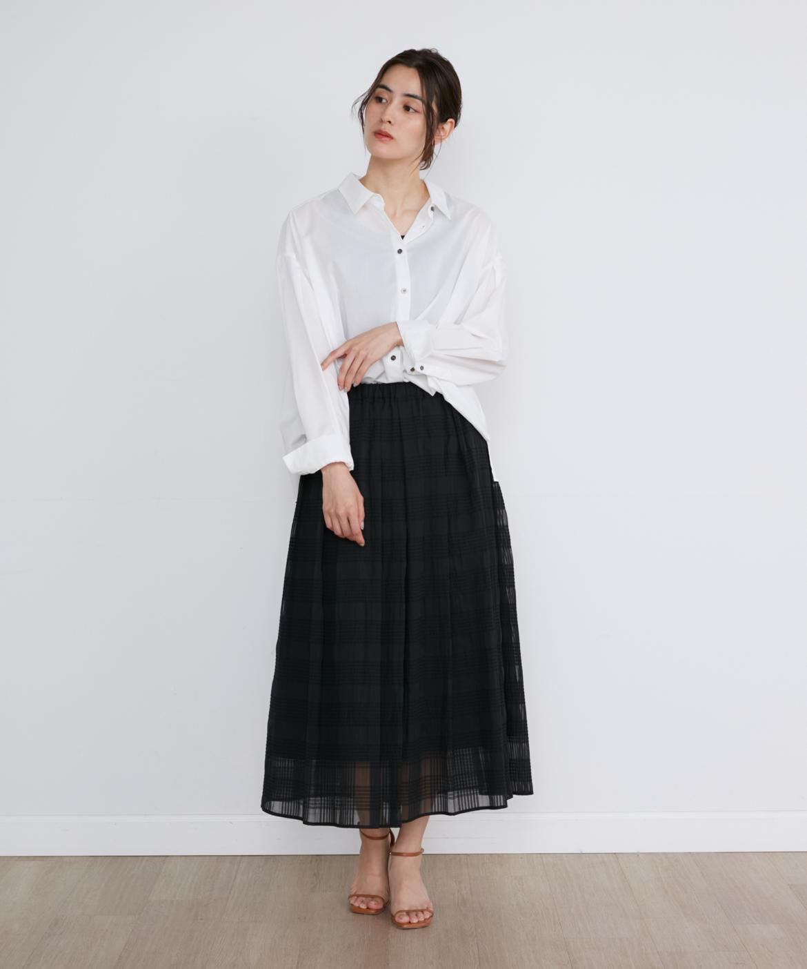 DAY by DAY it&rsquo;s international「シアーチェックランダムタックスカート」|スカート|