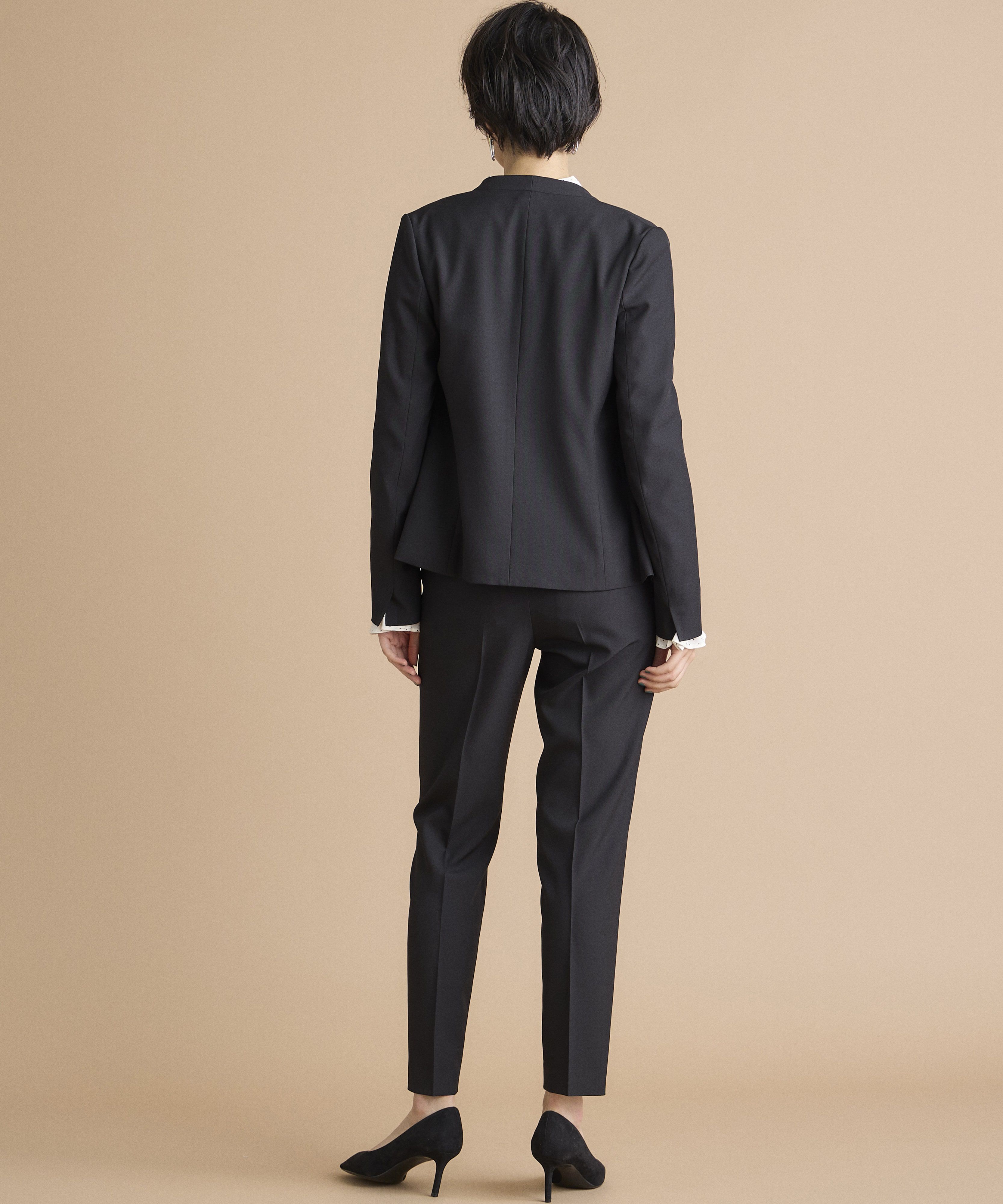 INED「《INED CLARO》エシカルメランジジャケット」|ノーカラージャケット|