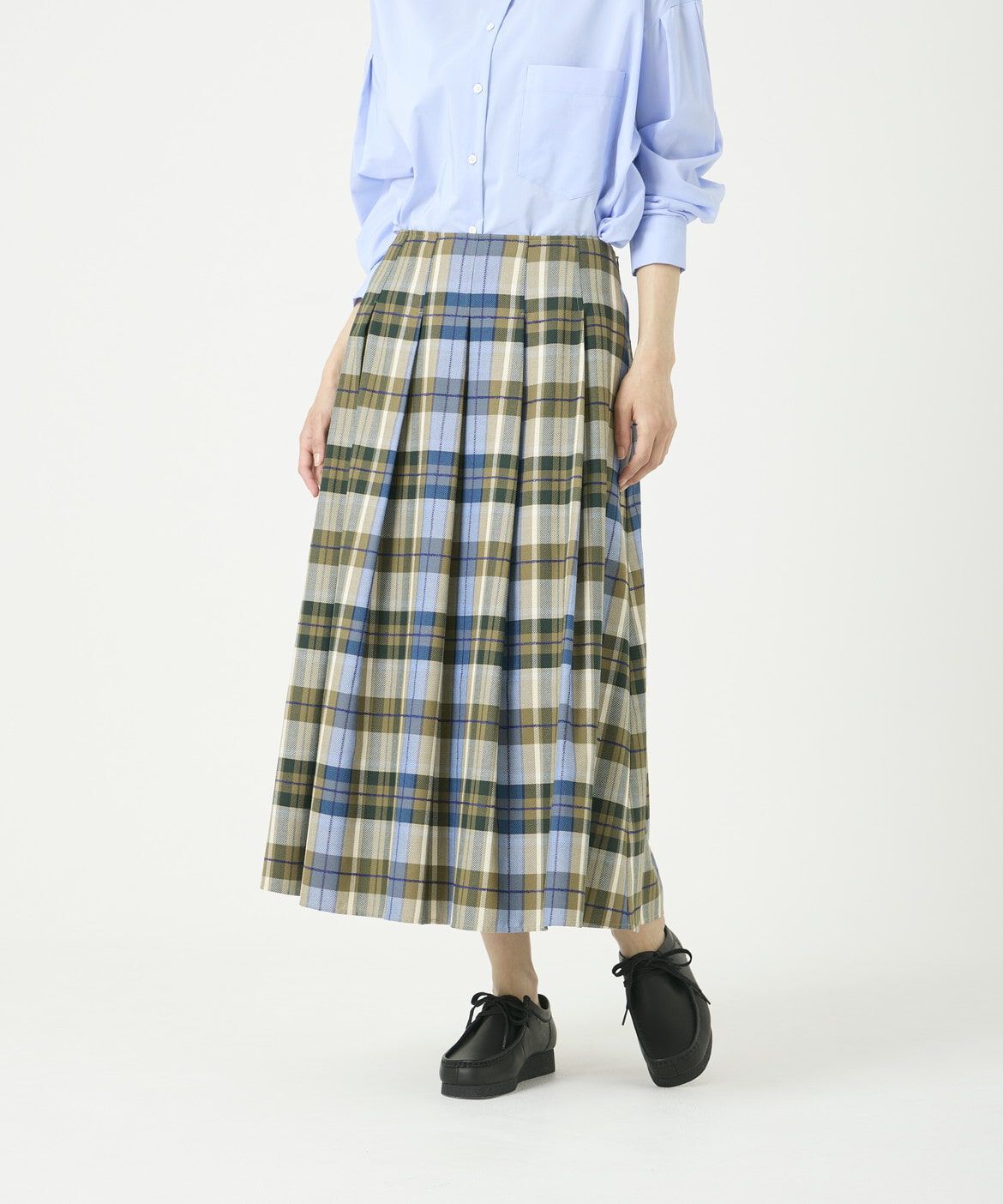 I.T.'S international「タックフレアロングチェックスカート」|スカート|