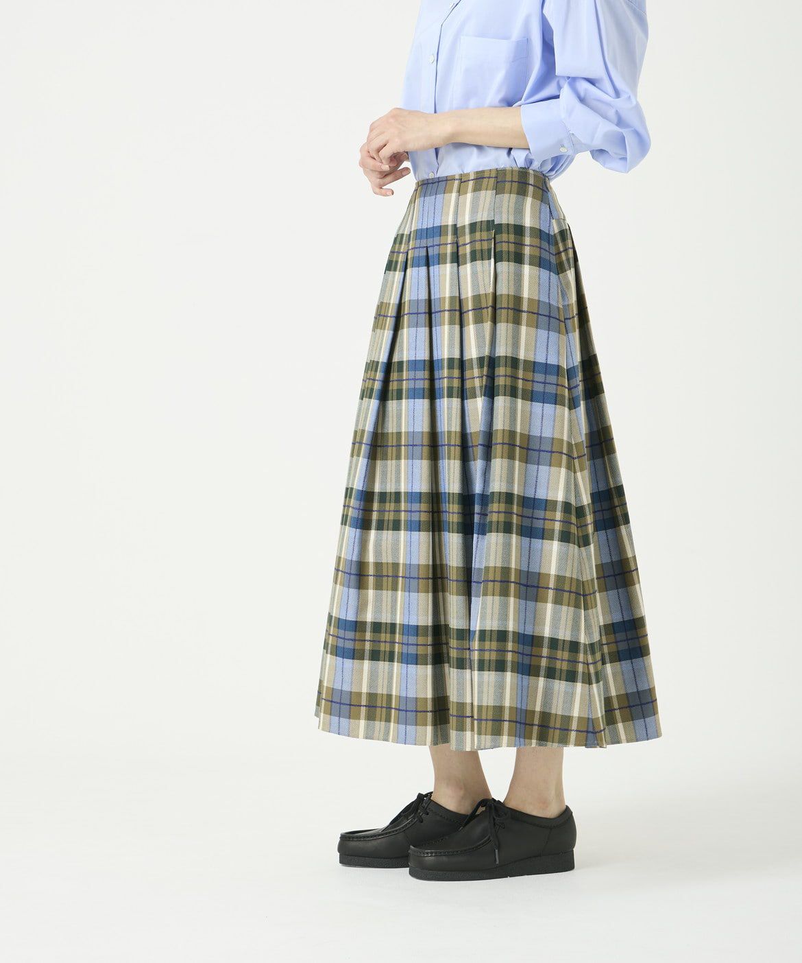 I.T.'S international「タックフレアロングチェックスカート」|スカート|