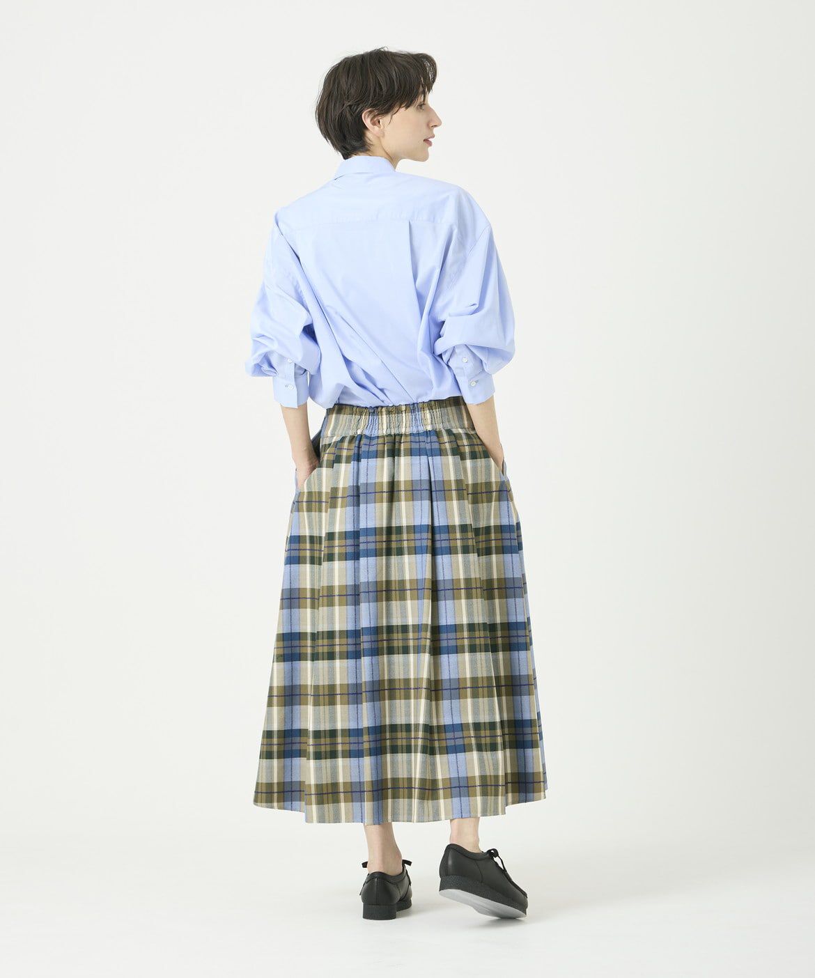 I.T.'S international「タックフレアロングチェックスカート」|スカート|