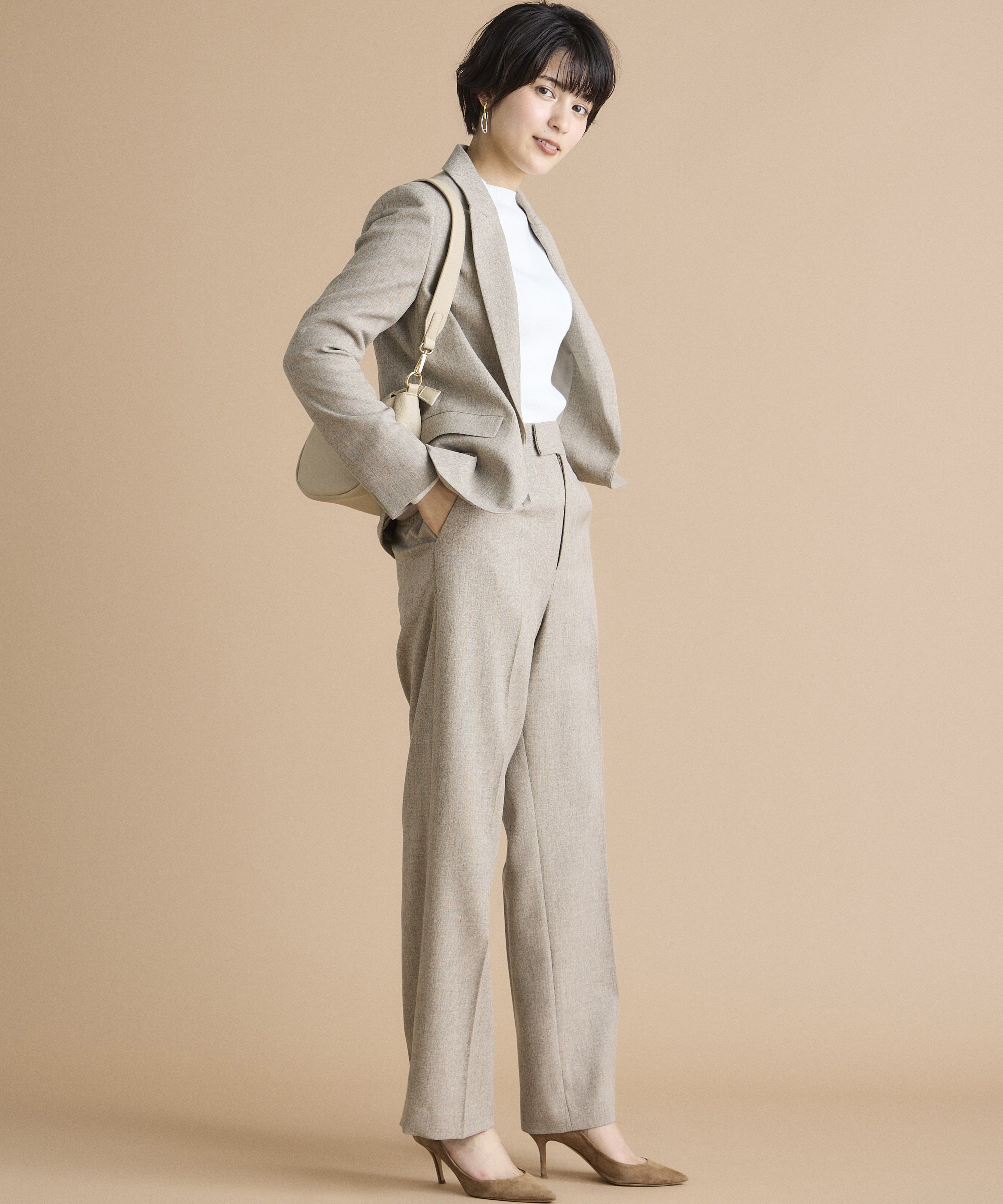 INED「《INED CLARO》シャークスキンツイードジャケット」|テーラードジャケット|