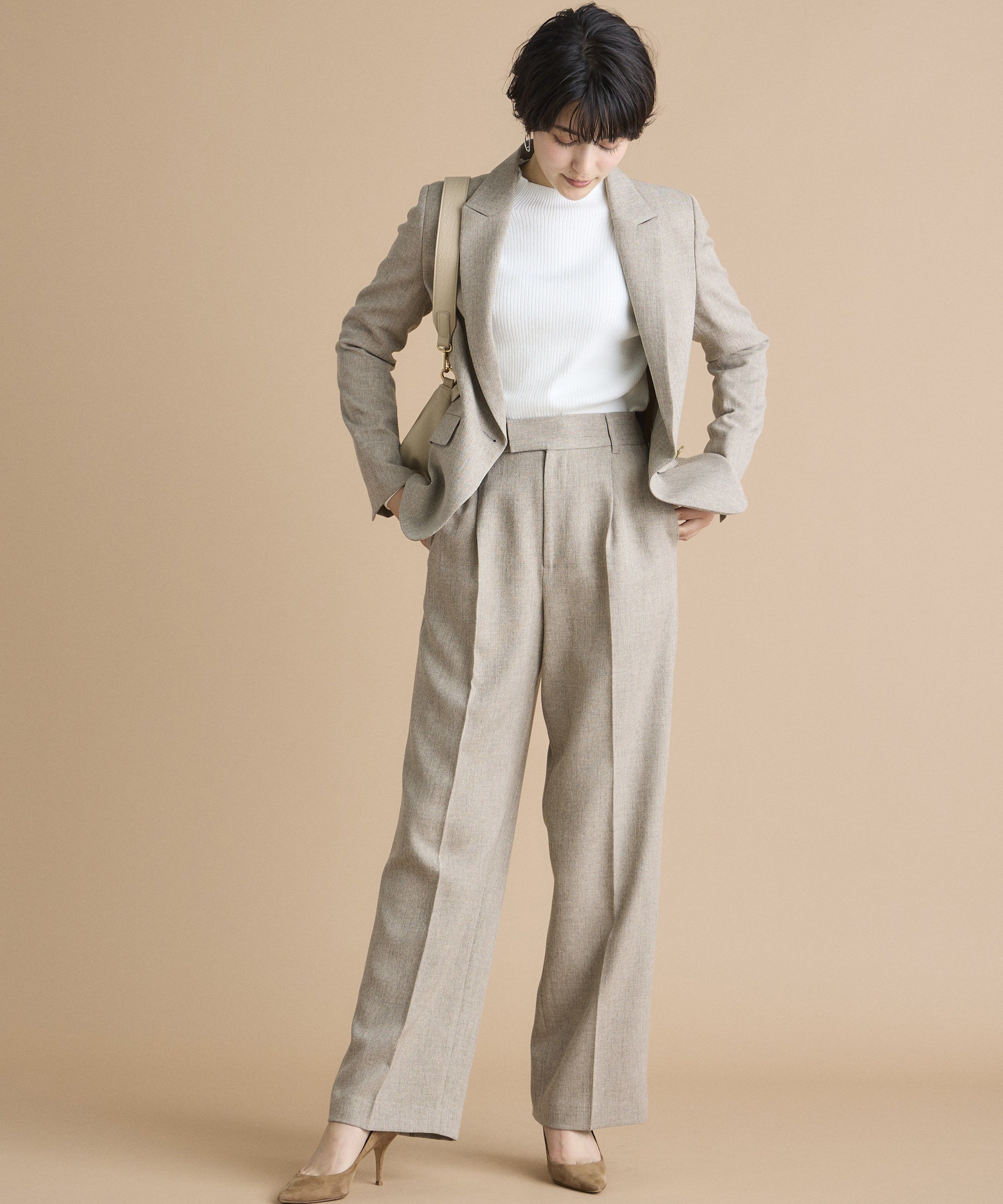 INED「《INED CLARO》シャークスキンツイードジャケット」|テーラードジャケット|