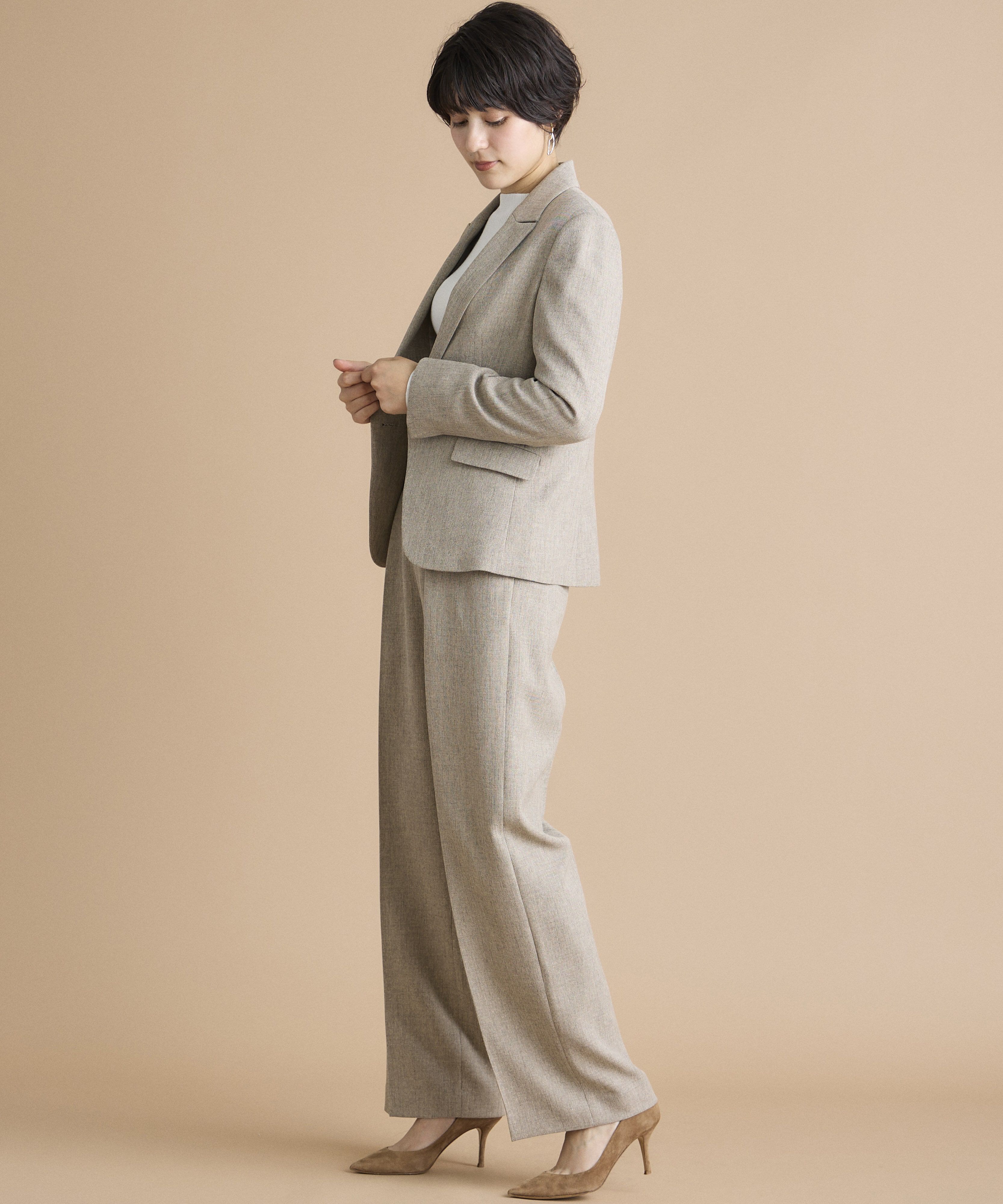 INED「《INED CLARO》シャークスキンツイードジャケット」|テーラードジャケット|