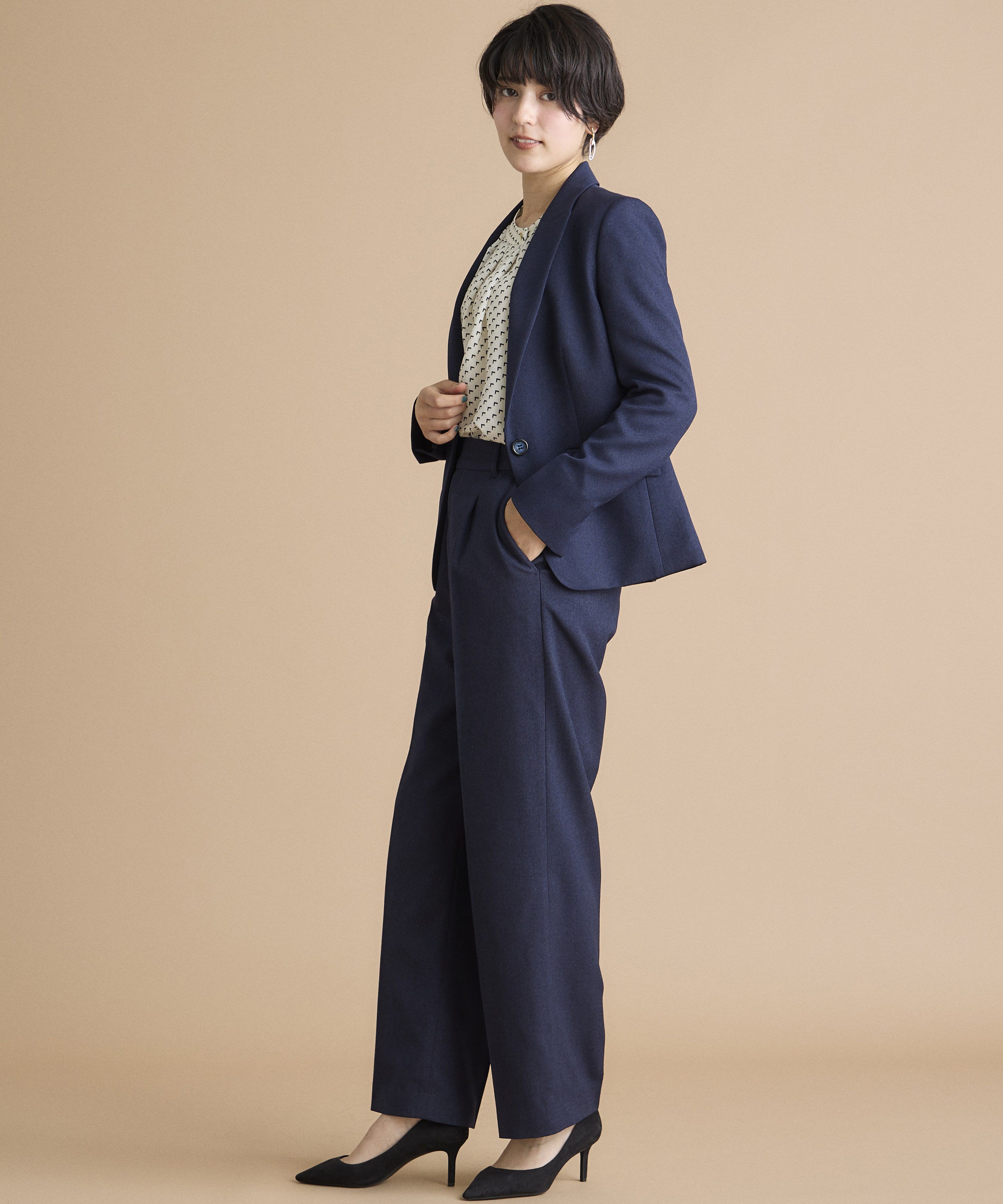 INED「《INED CLARO》シャークスキンツイードジャケット」|テーラードジャケット|