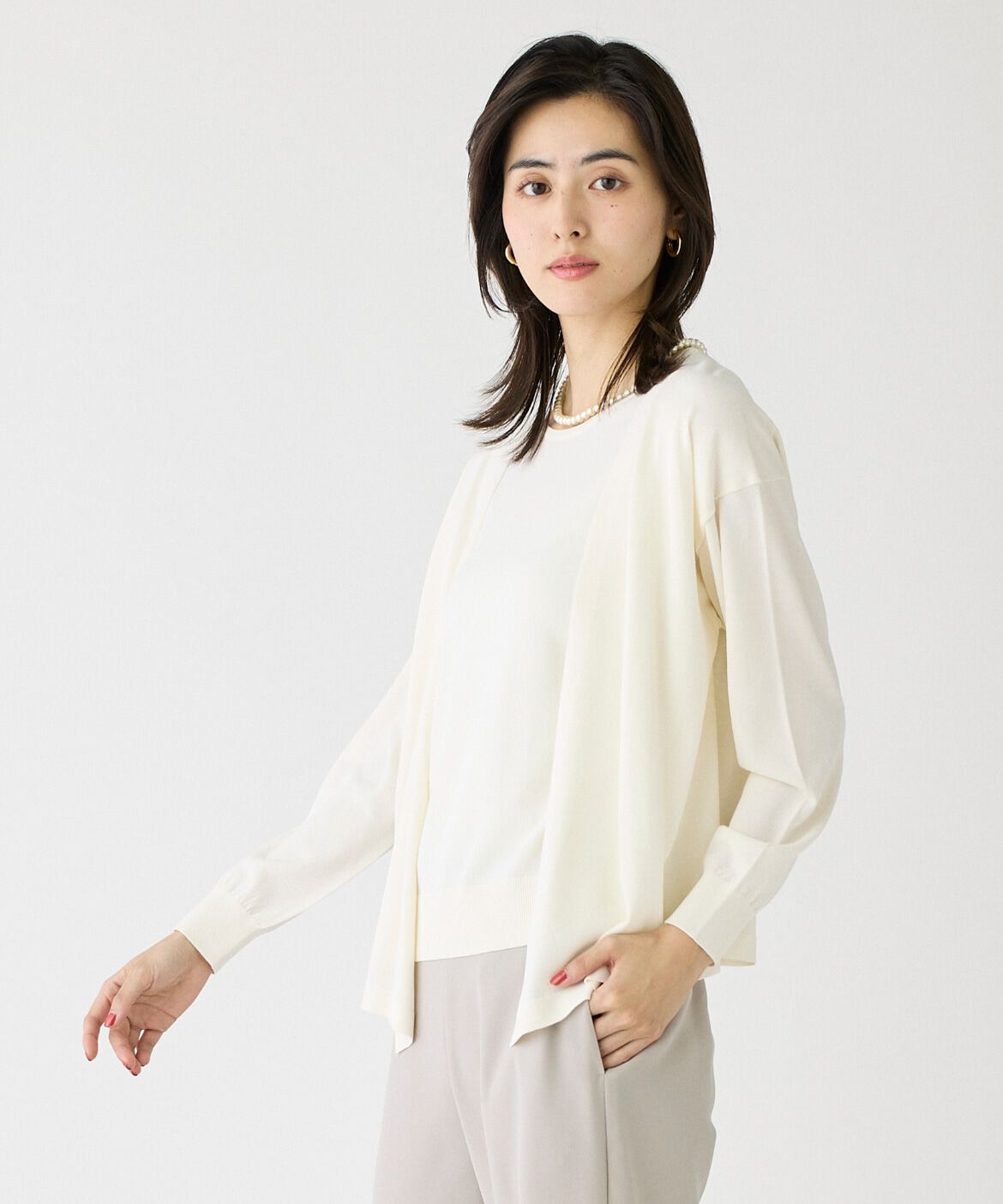 I.T.'S international「レイヤードデザインニット」|ニット・セーター|オフホワイト1