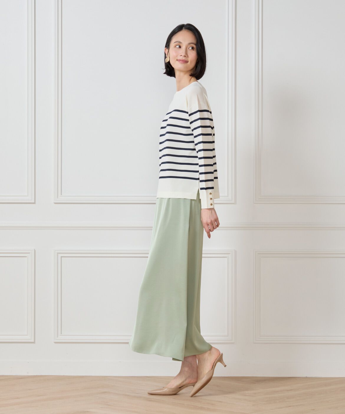 7-IDconcept.「《大きいサイズ》ボーダーニットプルオーバー」|ニット・セーター|