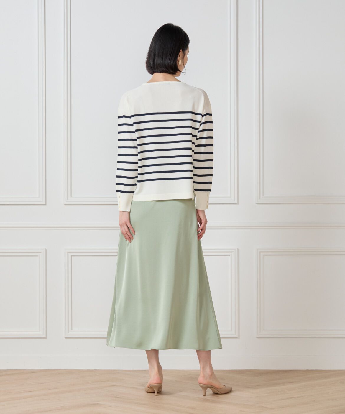 7-IDconcept.「《大きいサイズ》ボーダーニットプルオーバー」|ニット・セーター|