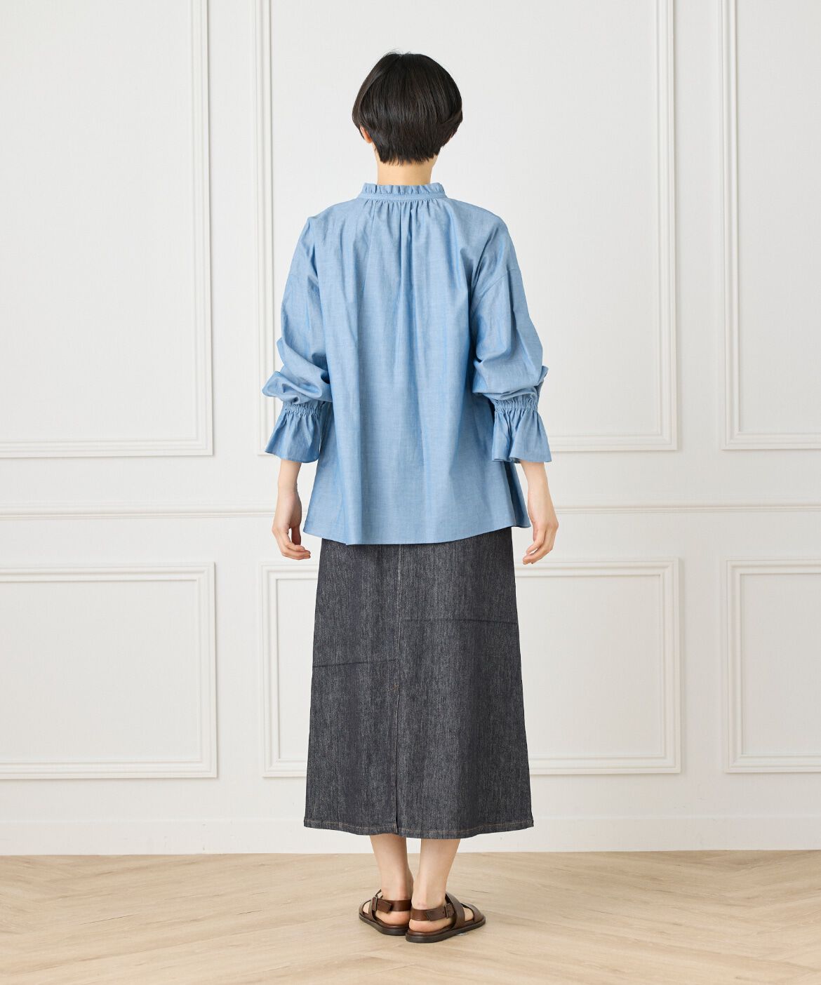 I.T.'S international「フリルカラーギャザーブラウス」|シャツ・ブラウス|