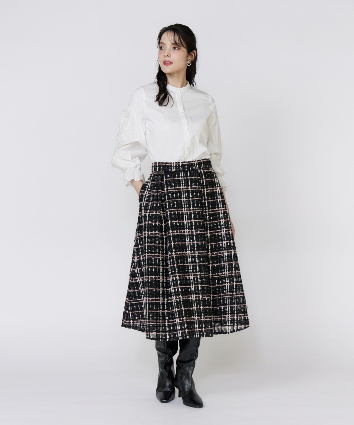 Maglie le cassetto「《美人百花9月号掲載》刺繍レースドッキングブラウス」|シャツ・ブラウス|