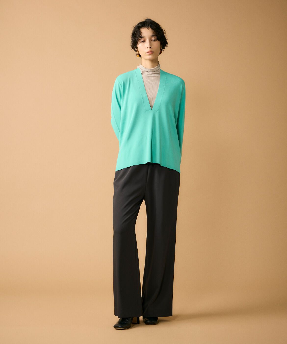 Le Souk「Vネックニットプルオーバー」|ニット・セーター|