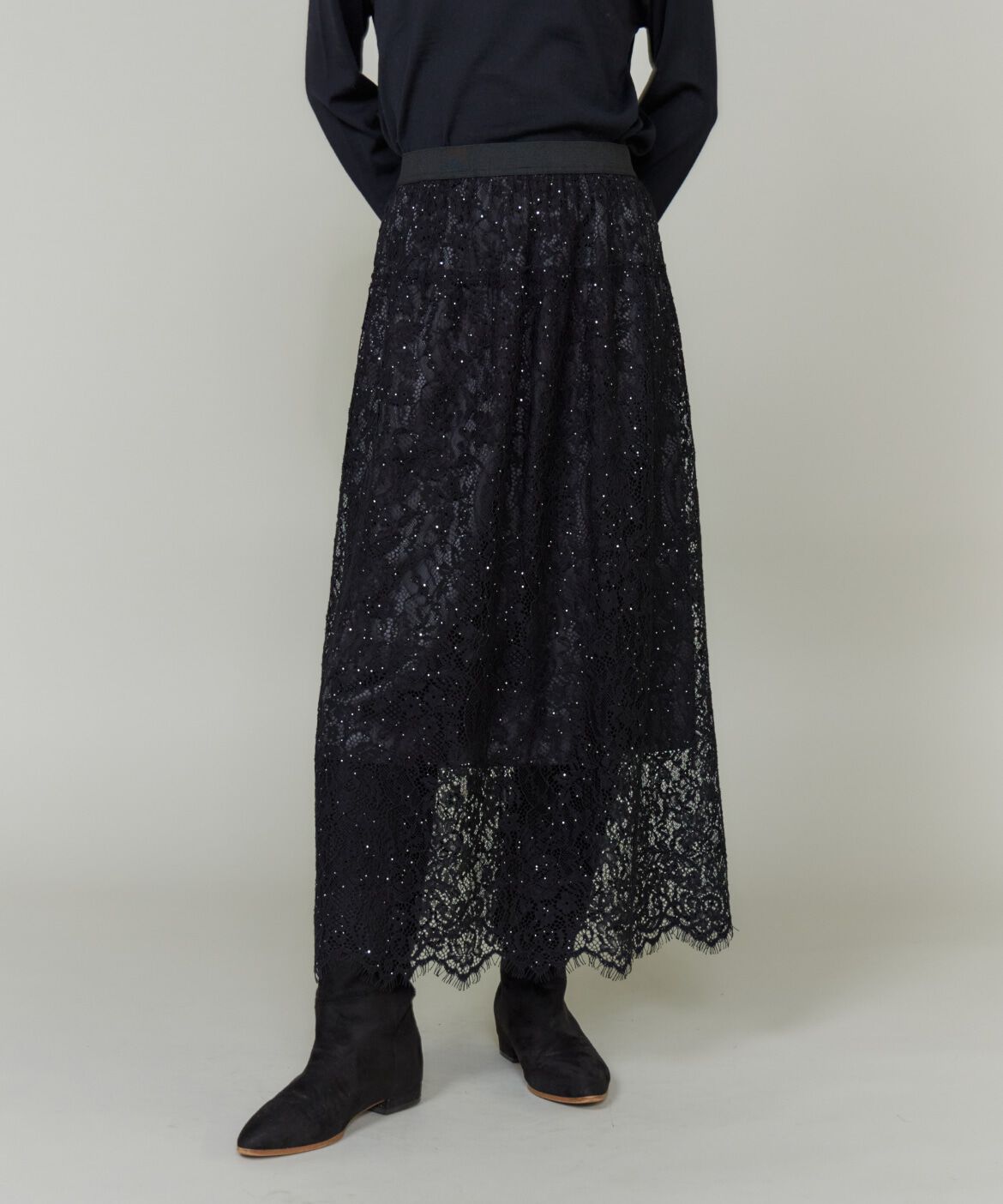 INED「《大きいサイズ》レーススカート」|スカート|