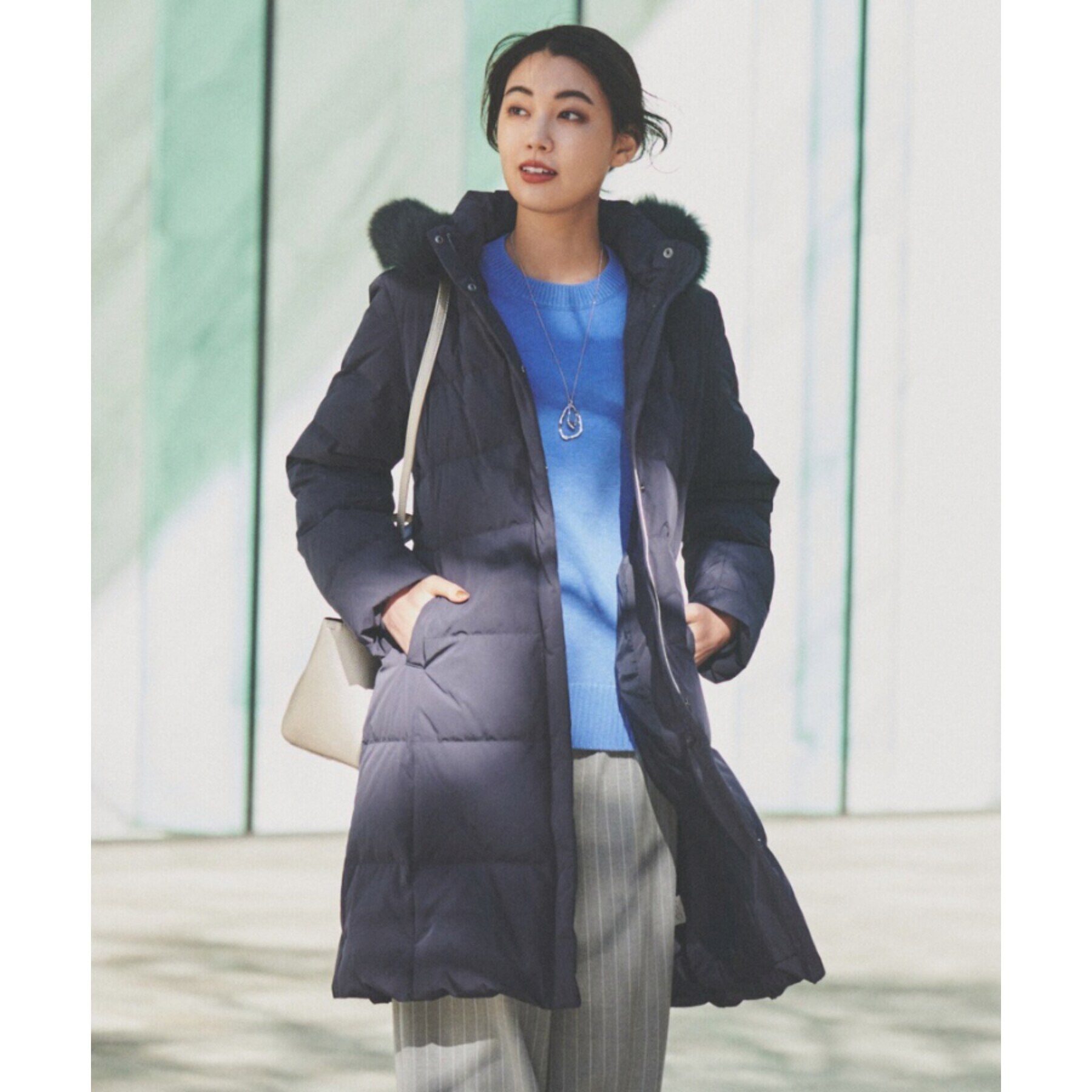 UNTITLED「【撥水／洗える／フード取り外し】ファー付きロングダウンコート」|ダウン|ﾈｲﾋﾞｰ(094)