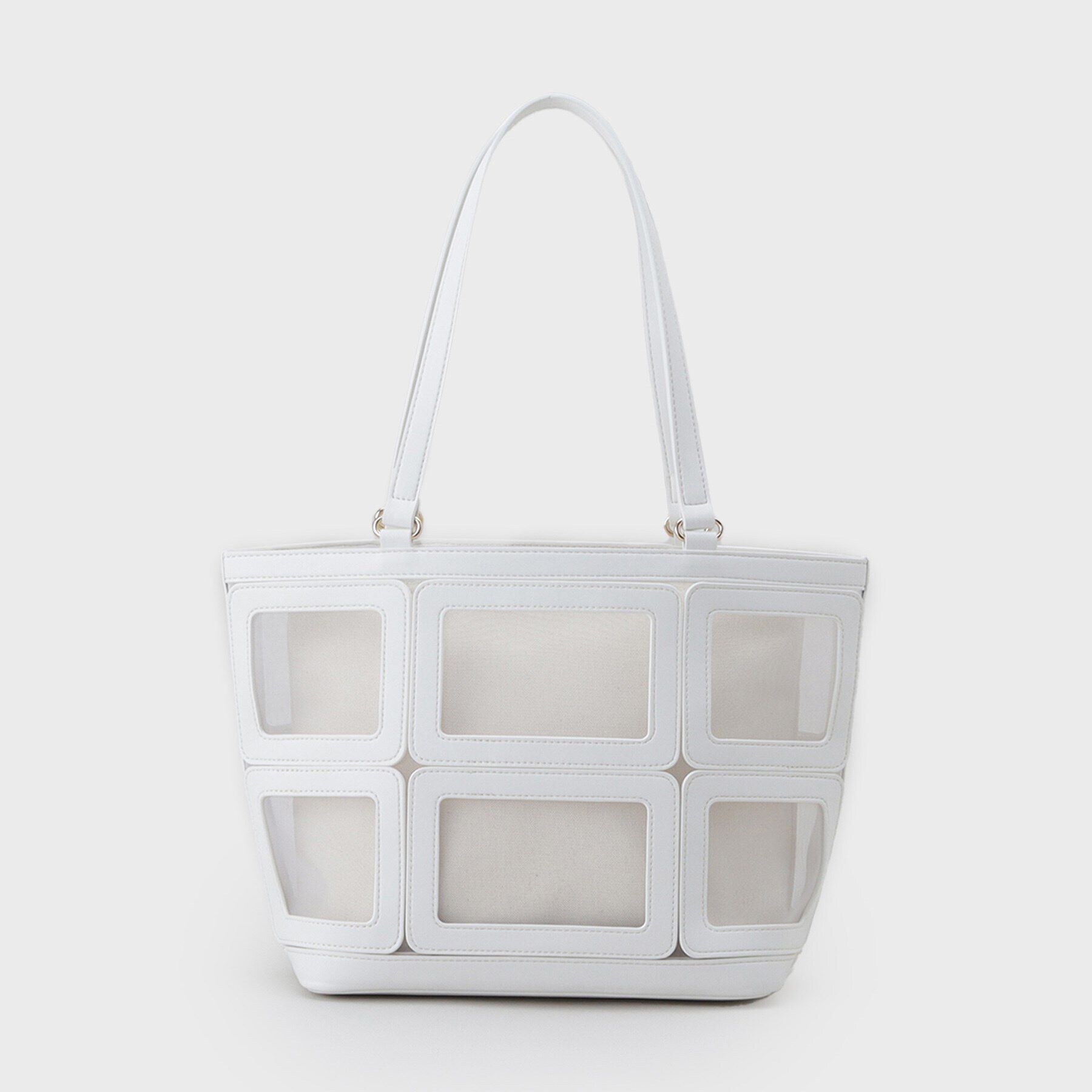 UNTITLED「チュールカットワークトート」|トートバッグ|ホワイト(001)