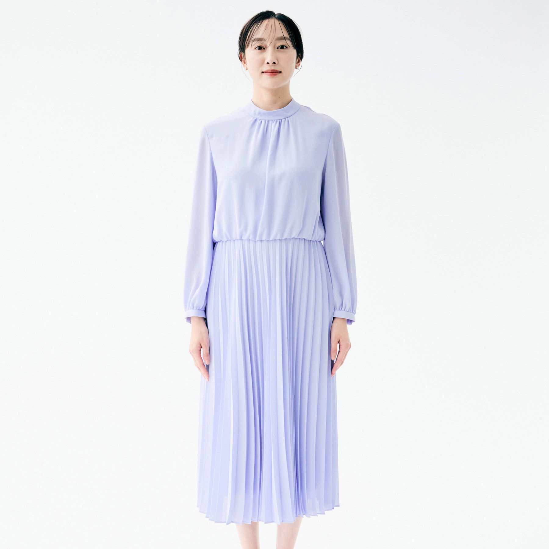 UNTITLED「ボウタイ プリーツワンピース」|ワンピース|